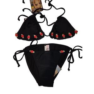 Cover Style Black & Red Bikini Set – Size Small – New w/ Tags